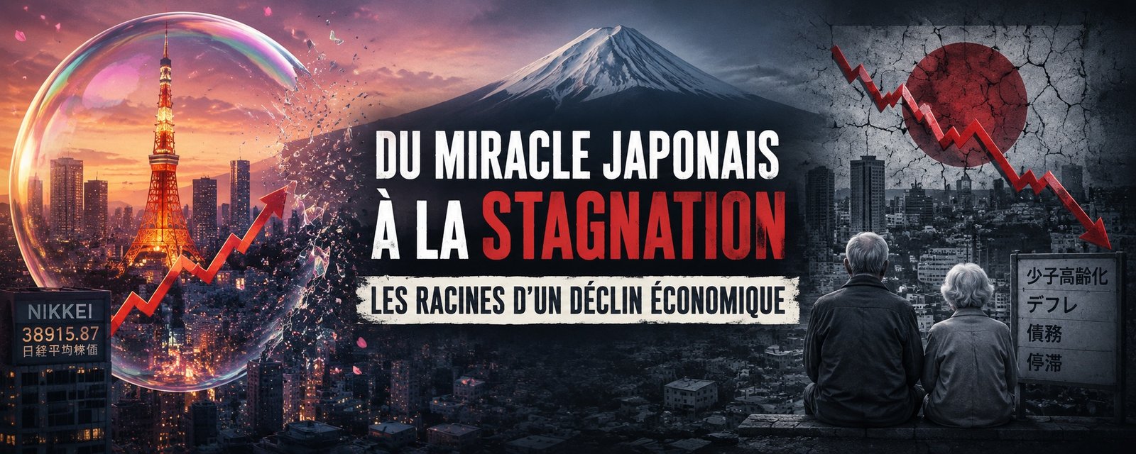 Illustration de l’article « Du miracle japonais à la stagnation : les racines d’un déclin économique »
